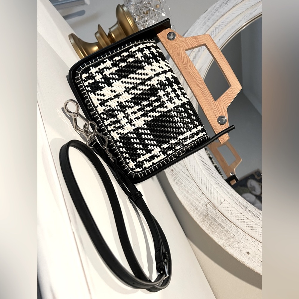 Charles & Keith Woven Wood Effect Top Handle Bag